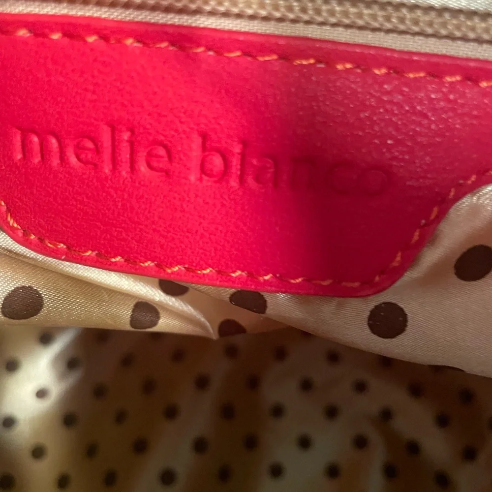 Melie Bianco handbag purse women Vegan Leather Red White Navy